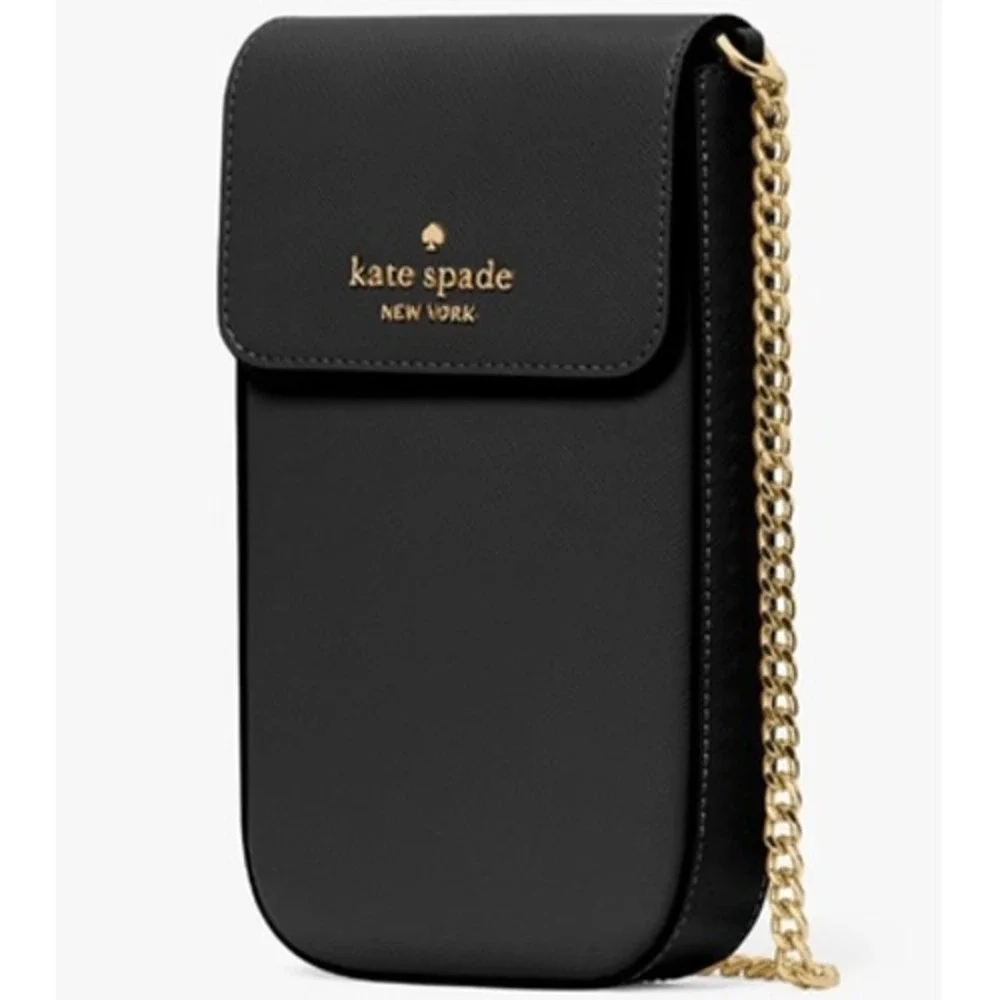 NWOT Kate Spade Madison Black Saffiano Leather Phone Crossbody Bag KK152